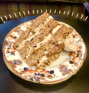 Banana and caramel cake  at Chapter One in Manchester