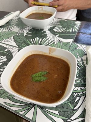 Red bean and cabbage soup of the day.  at Musgo in Aveiro