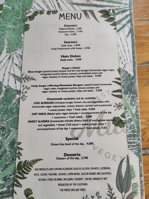 The menu ♥️ they also have a menu of the day at Musgo in Aveiro