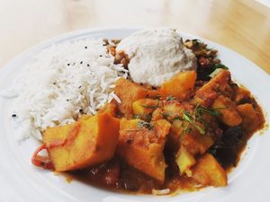 Vindaloo with lentils at Musgo in Aveiro