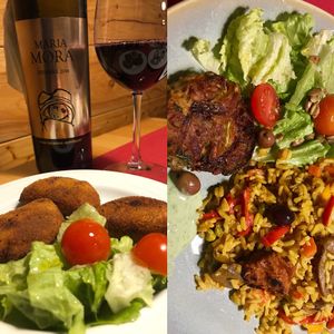 Mushroom pastel and Paella  at Musgo in Aveiro