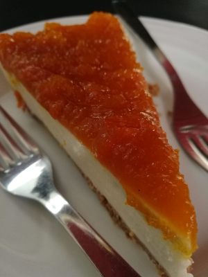Cheesecake de calabaza (espectacular) at Musgo in Aveiro