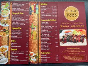 Neue Karte: Preisanpassung und Nr. 36, 37 und 77 neu at Peace Food in Essen