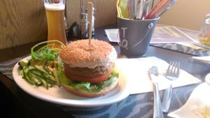Vegan burger at Peace Food in Essen
