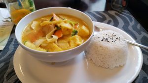 Kokos Curry at Peace Food in Essen
