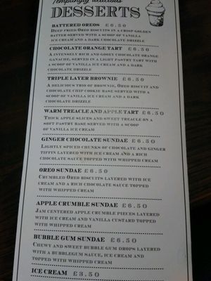 desserts at The Monument in Canterbury