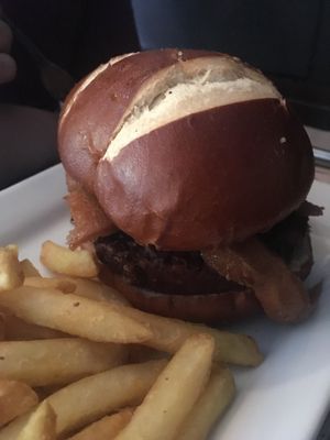 Doner burger with hot sauce and mayo at The Monument in Canterbury