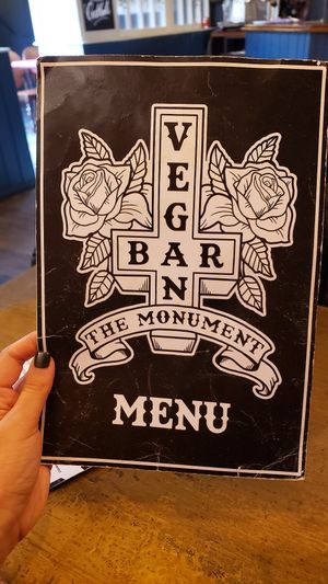 Menu front at The Monument in Canterbury