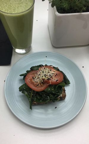 Toast option and green smoothie  at Wholegrain Organics in Palmerston North