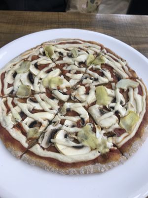 Mushroom & artichoke pizza 🍕  at Wholegrain Organics in Palmerston North