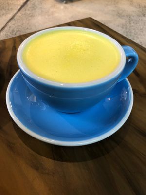 Golden latte at Zoga Cafe in Dubai