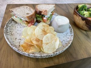Vegan Chickpea tuna sandwich  at Zoga Cafe in Dubai