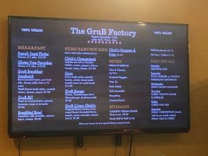 Menu Board for today 9/11 at The Grub Factory in Baltimore
