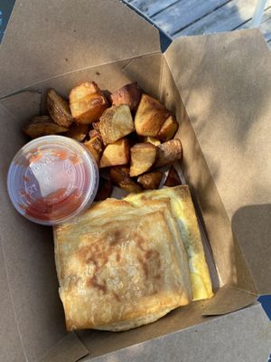 Breakfast croissant   at Skull & Cakebones in Dripping Springs