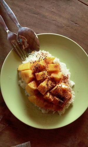 Sticky Rice with mango at The Garden of Nang in Don Det