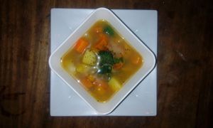 Vegetable soup at The Garden of Nang in Don Det