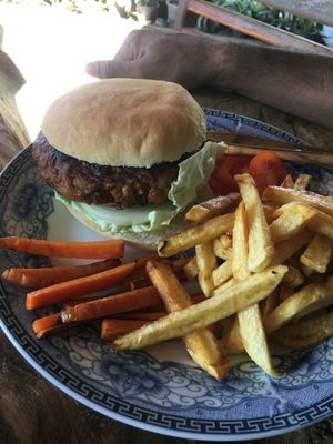 Pumpkin Burger at The Garden of Nang in Don Det