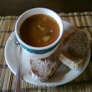 Mexican soup at L'Escalier in Montreal