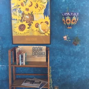 book exchange  at Esparza's Tacos & Coffee in Chatan