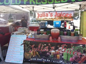 Julia brings her juices to several farmers markets on the Central Coast. at Julia's Juice Bar Farm Fresh Cafe in Grover Beach
