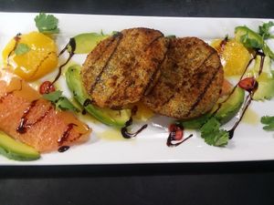 Their new Eggplant Croquettes are vegan at Delicious Raw Kitchen and Juice Bar in Naples