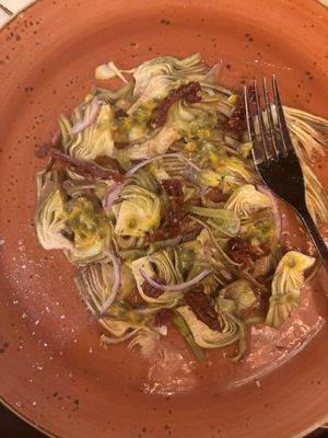 Artichoke carpaccio   at SOULGREEN in Milan