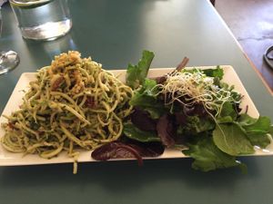 pesto zucchini  at The Present Moment Cafe and Market in St Augustine