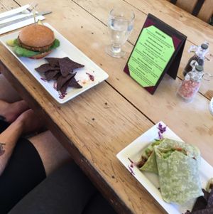 Macro burger and burrito, delicious  at The Present Moment Cafe and Market in St Augustine