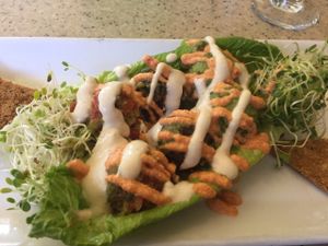 Romaine Taco Boats at The Present Moment Cafe and Market in St Augustine