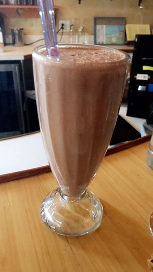 Choc milkshake was extremely good  at The Present Moment Cafe and Market in St Augustine