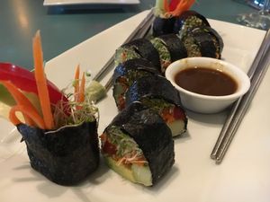 Sushi starter at The Present Moment Cafe and Market in St Augustine