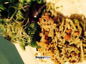 White truffle pesto zucchini pasta
(I had this twice) at The Present Moment Cafe and Market in St Augustine