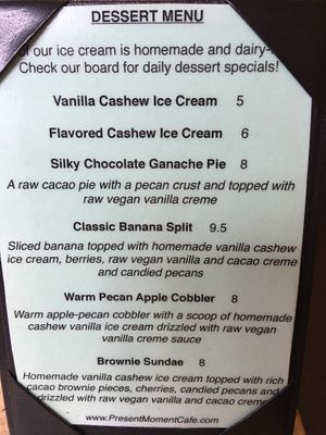 Desserts, Jan 2020 at The Present Moment Cafe and Market in St Augustine