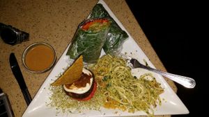 The 3 dish sampler.  It was incredible and I could only finish half.  Highly recommended. at The Present Moment Cafe and Market in St Augustine