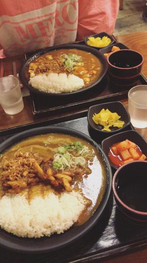 Coconut curry and mushroom curry at Kore Curry - 고레 카레 in Seoul