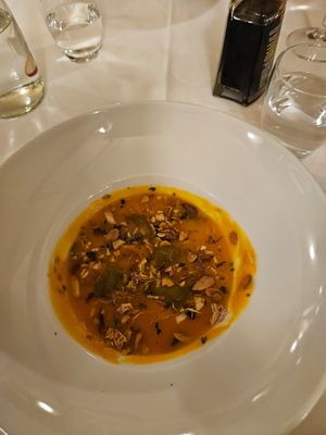 Pumpkin soup at Da Mimmo in Bergamo