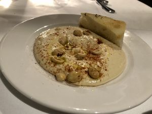 Hummus with hazelnuts  at Da Mimmo in Bergamo