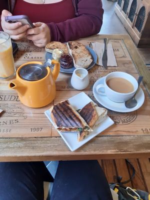 Vegan Kofta wrap & tea with FREE oat milk. at Blend Coffee Lounge in Perth