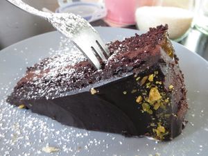 Super chocolate tarte (vegan) at Café Selen in Kaiserslautern