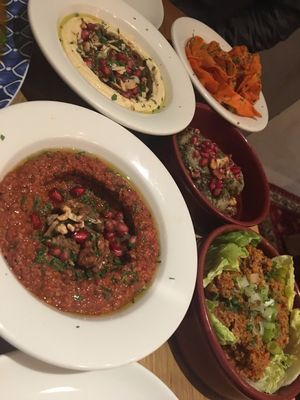 mezze selection of your choice of 5 comes with a better price at Dobrumba in Budapest