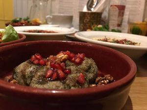 Cabbage Phakali - Georgian cabbage and onion paste with walnut and spices - ca. 3 Euros at Dobrumba in Budapest