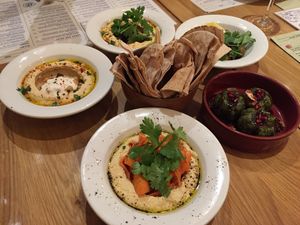Cold vegan mezzes  at Dobrumba in Budapest