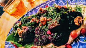 Beet salad at Dobrumba in Budapest