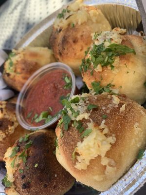 Vegan garlic knots   at Evel Pie in Las Vegas