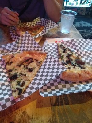 Mushroom ("420") slices at Evel Pie in Las Vegas