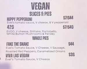 Menu correct as of 24/09/25 at Evel Pie in Las Vegas