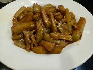 Stir fried egg plant and minced (fake) pork at Woka Woka in Sunnybank
