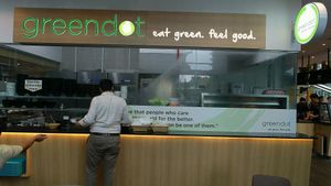 food collection counter  at Greendot - Mapletree Business City in West Singapore