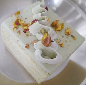 Pistachio cake at M Bakery in Central Singapore