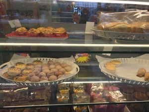 Bake selections in display case at M Bakery in Central Singapore
